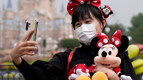 A visitor at the Disneyland