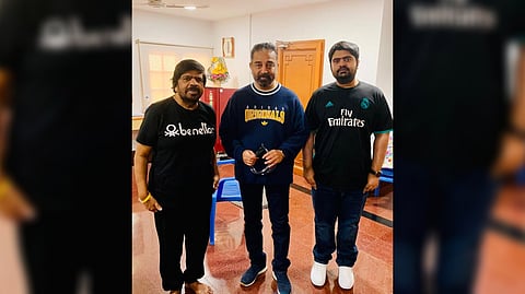 Kamal Haasan with T. Rajendar and Kuralarasan