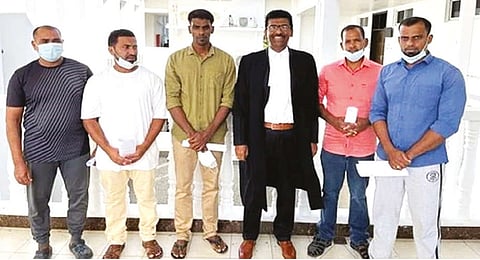 The five boat captains who were released from Seychelles