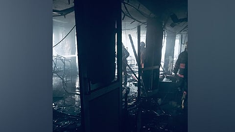As many as nine fire tenders were rushed to the Brahm Shakti Hospital to douse the fire.