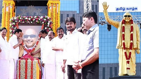 CM Stalin pays floral tribute to Karunanidhi on birth anniversary