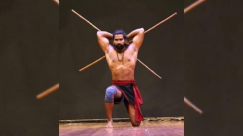 K Giridharan, an exponent of the south-Indian martial art, Kalari