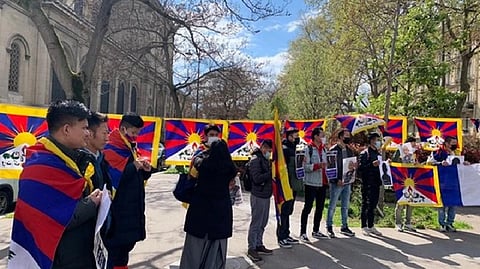 Tibetans protesting