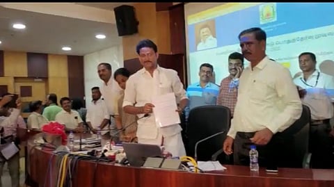 State Education Minister Anbil Mahesh Poyyamozhi officially released State Board exam results at Anna Centenary Library, Kotturpuram, Chennai