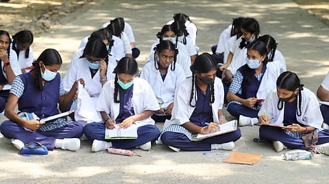 Class 12 students hours before their board exams