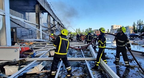 Russian missiles slammed into a crowded shopping centre in the central Ukrainian city of Kremenchuk