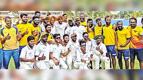 Title-winning MRC A coach Kedarnath with his team members