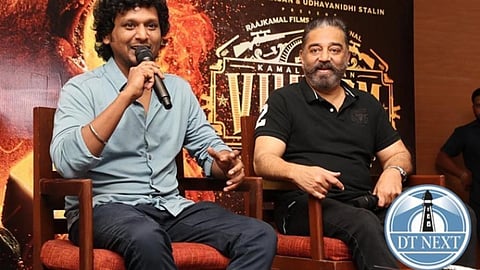 Lokesh and Kamal addressing the press