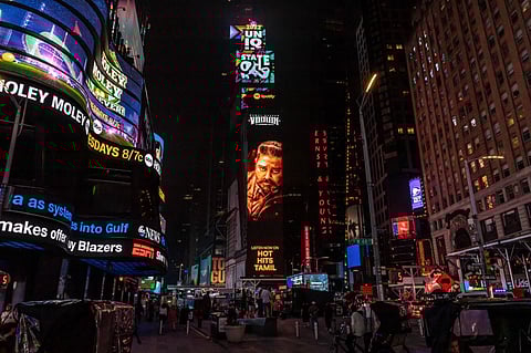 Vikram poster at Times Square, NYC