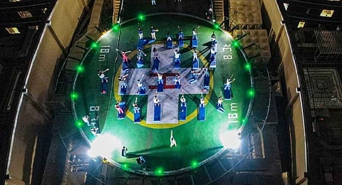 A unique full-moon yoga session on the terrace of a hospital
