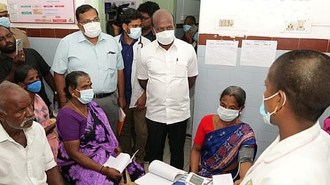 Ma Subramanian at the Kelambakkam PHC