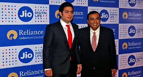 Akash Ambani and Mukesh Ambani