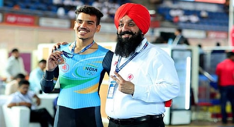 Vishwajit Singh after winning bronze in Senior Men Individual Pursuit category