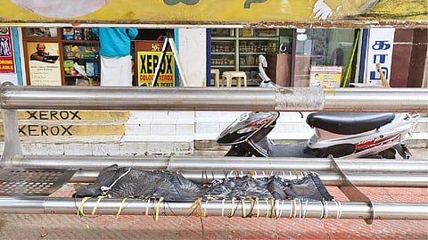 The bus shelter in Kolathur remains out of bounds for regular users