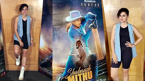 Taapsee Pannu promoting her upcoming film 'Shabaash Mithu'