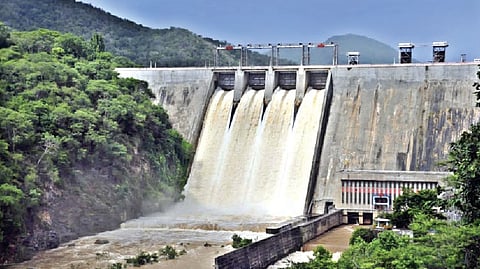 Water gushing out of Pillur dam on Thursday