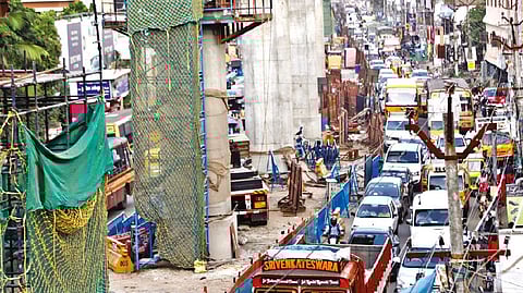 CMRL work on arterial roads has led to traffic jams