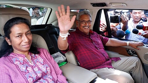 Gotabaya Rajapaksa and his wife