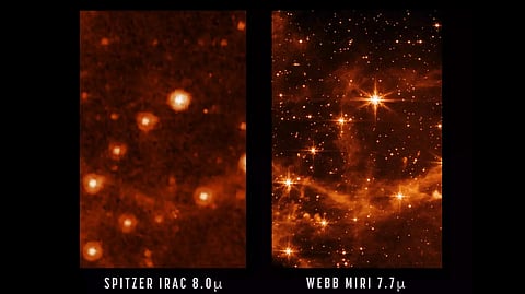 Part of the Large Magellanic Cloud, a small satellite galaxy of the Milky Way with a dense star field