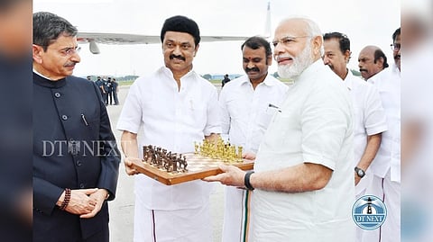 CM Stalin gifts a Chess board to PM
Modi before he left Chennai.