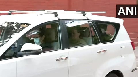 Sonia Gandhi leaves the ED office