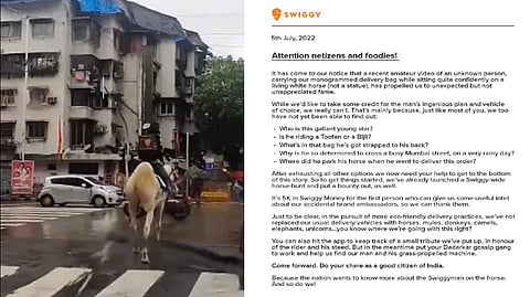 Man delivering food on horseback