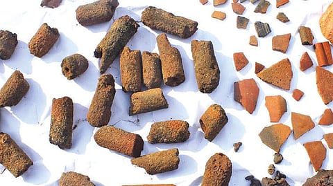 Antiquities found near a temple at Venkateswarapuram village in Srivilliputhur, Virudhunagar district