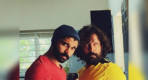 Dhruv Vikram and Chiyaan Vikram