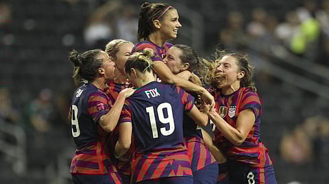 United States players celebrating
