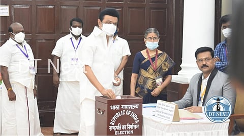 Chief Minister MK Stalin casts his vote