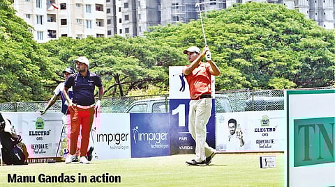 Manu Gandas and Thangaraja seize joint lead at Chennai Open Golf