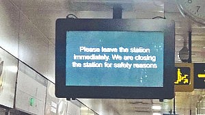 Warning message put out by Metro on digital display boards