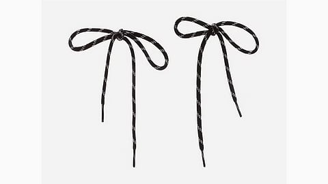 Balenciaga shoe lace looking earrings