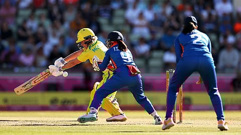 Beth Mooney scores half-century.