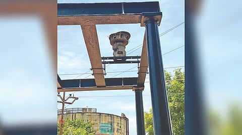 The repaired siren back in use at Thanjavur on Monday.