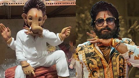 Lord Vinayagar dons ‘Pushpa’ avatar, mimics Allu Arjun’s style