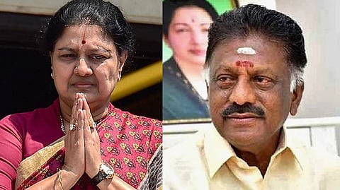 (L) VK Sasikala; O Panneerselvam