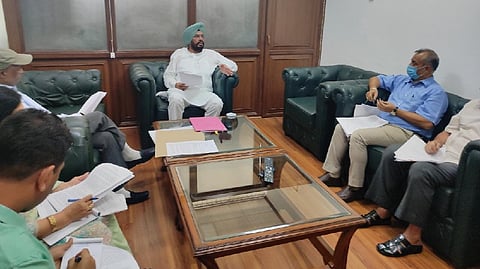 NRI Affairs Minister Kuldeep Singh Dhaliwal in a meeting with officers of NRI dept & members of NRI Commission Punjab