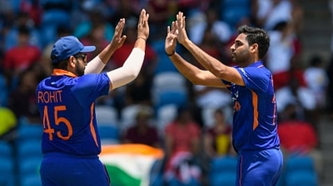 Captain Rohit Sharma and Bhuvneshwar Kumar
