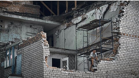 Apartment destroyed after Russian shelling