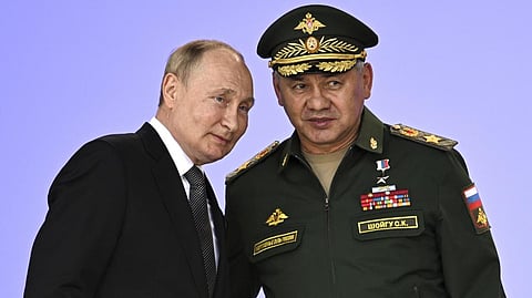 Russia's President Vladimir Putin and Russian Defense Minister Sergei Shoigu
