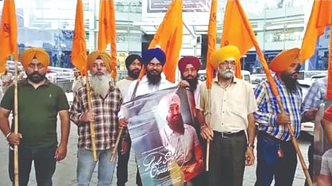 It has been claimed that the group pictured in Jalandhar had assembled to protest against the film.