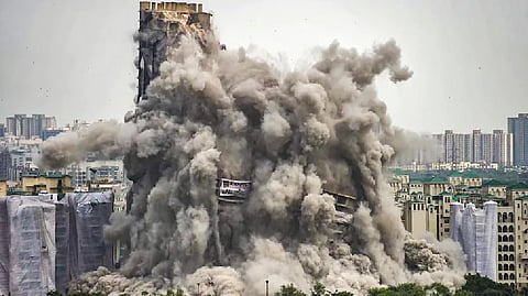 Noida twin towers demolished