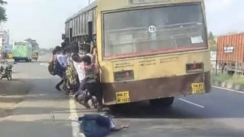 Student injured after falling from moving bus in Maduranthagam