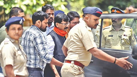 Sanjay Raut being taken for medical check-up