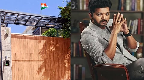 (L) Vijay's Panaiyur residence; Actor Vijay