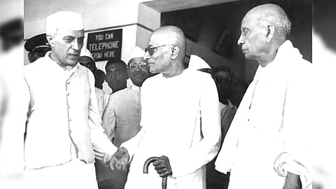 (Left to Right) Jawaharlal Nehru, C Rajagopalachari and Sardar Vallabhbhai Patel
