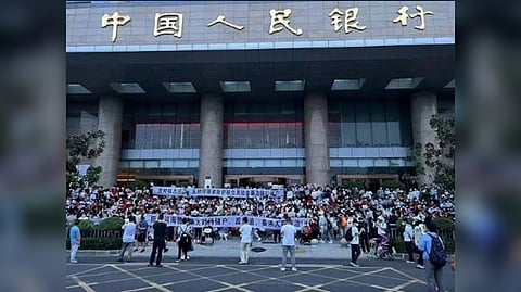 Bank depositors protest in China's Henan province