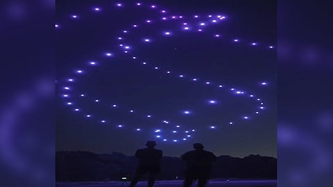 Visual of the viral drone light show video