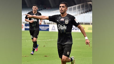 Mumbai City FC celebrating their win over Indian Navy